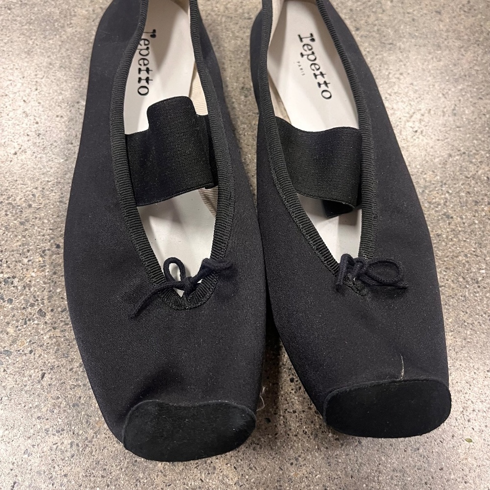 Repetto Black Satin Ballet Flats Paris - Picture 2 of 9